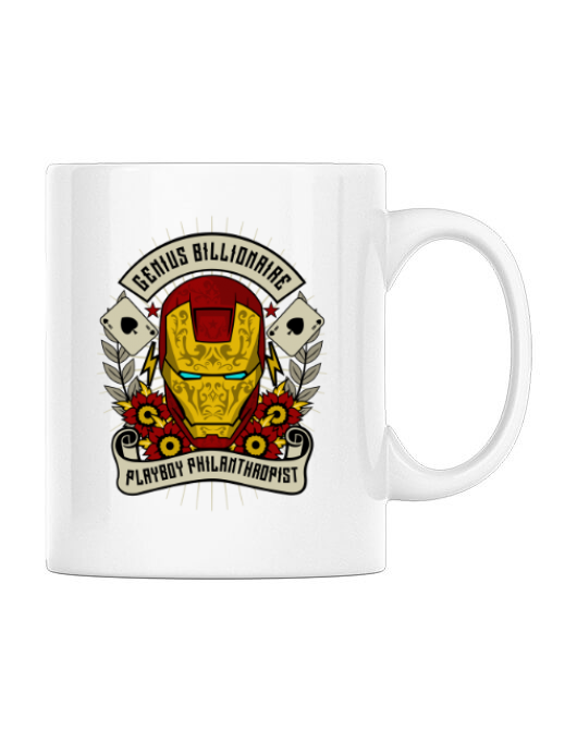 Cana personalizata genius billionaire alb