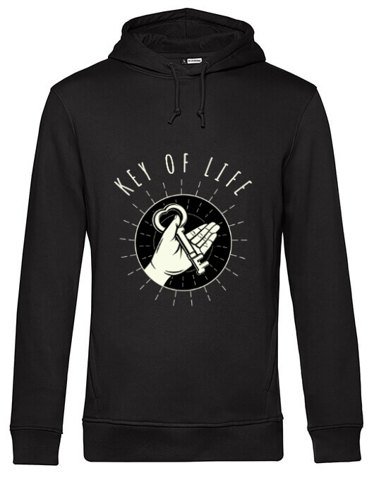 Hoodie barbat cu gluga key of life negru