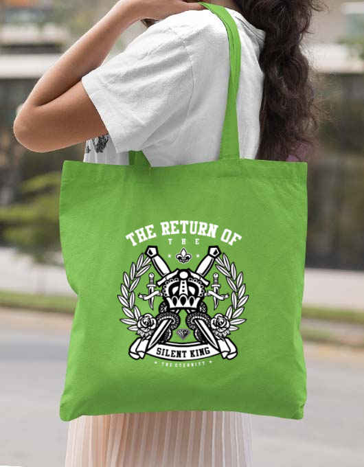 Sacosa din panza crown verde mar