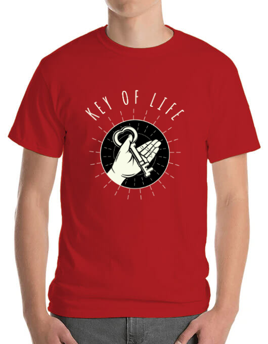 Tricou adler barbat key of life rosu
