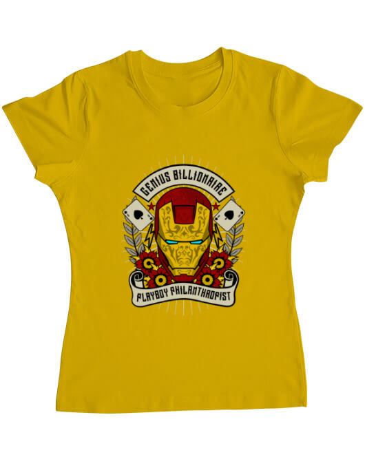 Tricou adler dama genius billionaire galben