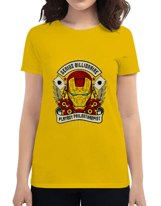 Tricou adler dama genius billionaire galben