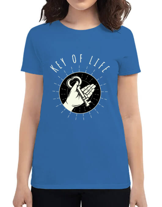 Tricou adler dama key of life albastru azuriu