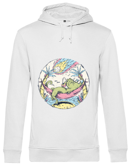 Hoodie barbat cu gluga asteroid day alb