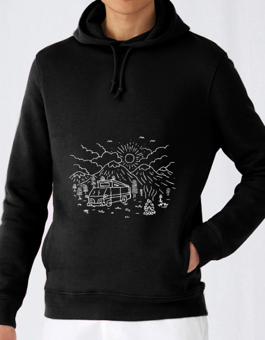 Hoodie barbat cu gluga wander negru