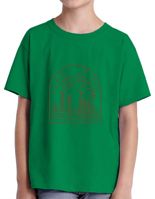 Tricou adler copil into the mountain verde mediu