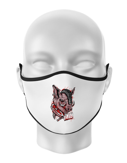 Masca personalizata reutilizabila pig saw alb