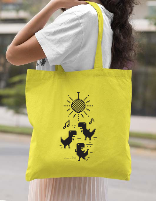 Sacosa din panza dance galben