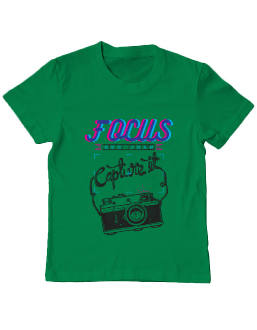 Tricou adler copil focus and than capture it verde mediu