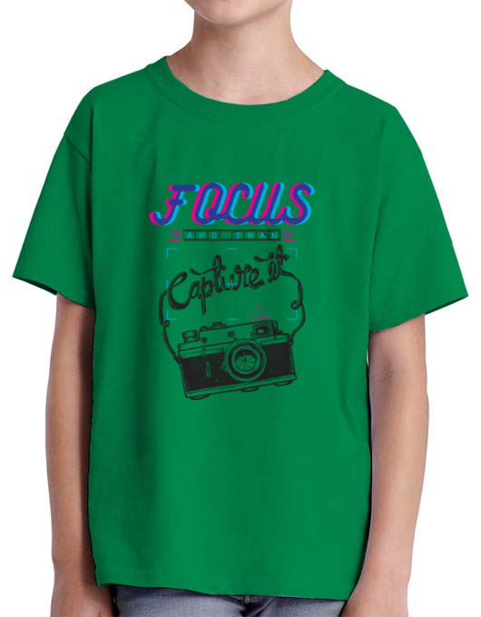 Tricou adler copil focus and than capture it verde mediu