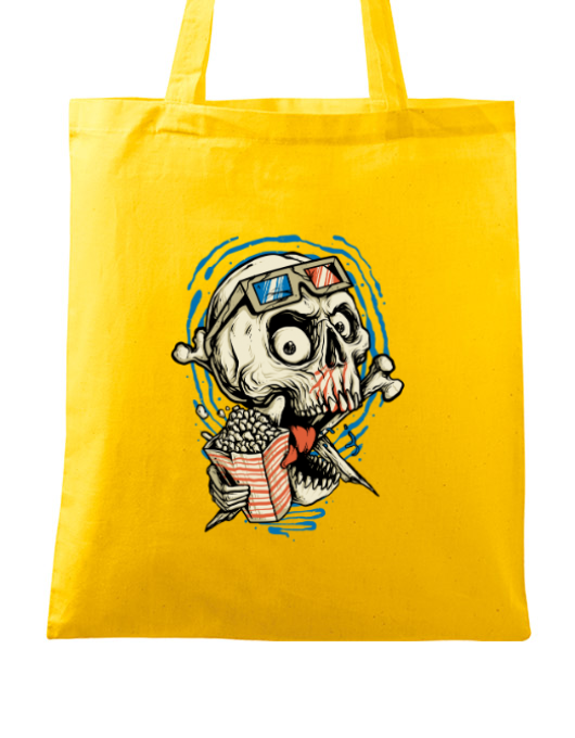 Sacosa din panza skull movie galben