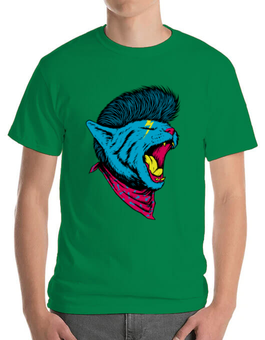 Tricou adler barbat cat punk verde mediu