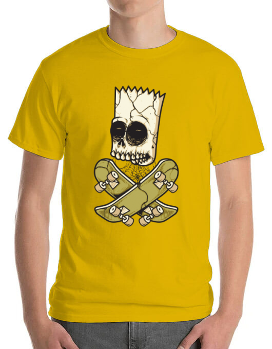 Tricou adler barbat death of skateboarder galben