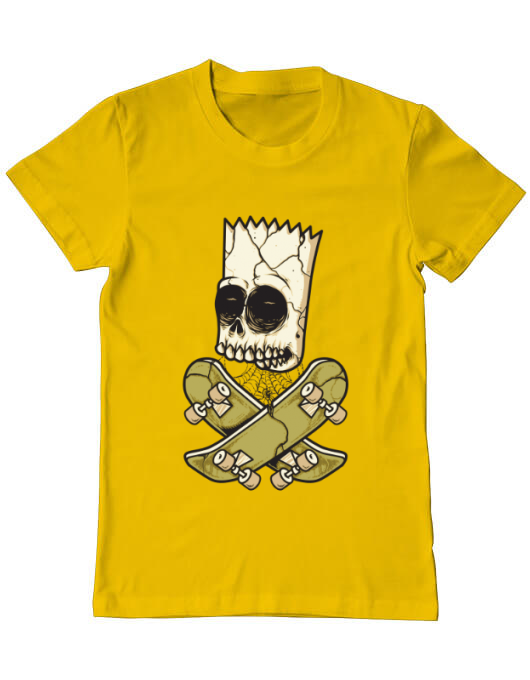 Tricou adler barbat death of skateboarder galben