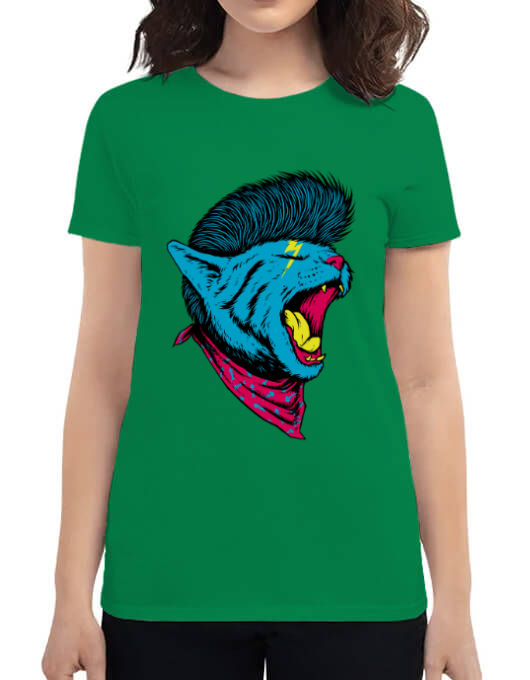 Tricou adler dama cat punk verde mediu