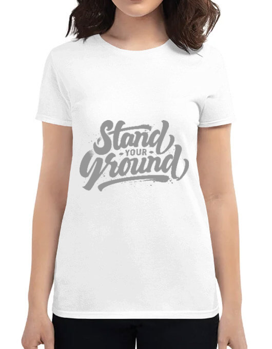 Tricou adler dama stand your ground alb
