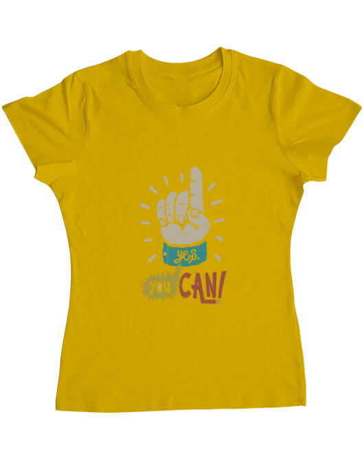 Tricou adler dama yes you can galben