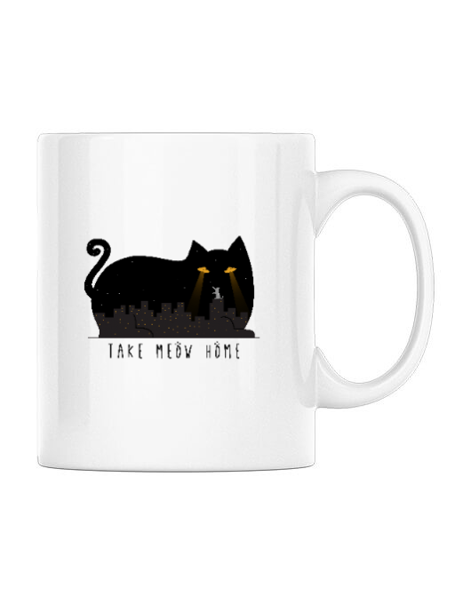Cana personalizata take meow home alb