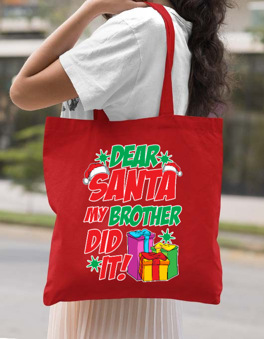 Sacosa din panza my brother did it rosu