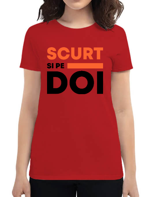 Tricou adler dama scurt si pe doi rosu