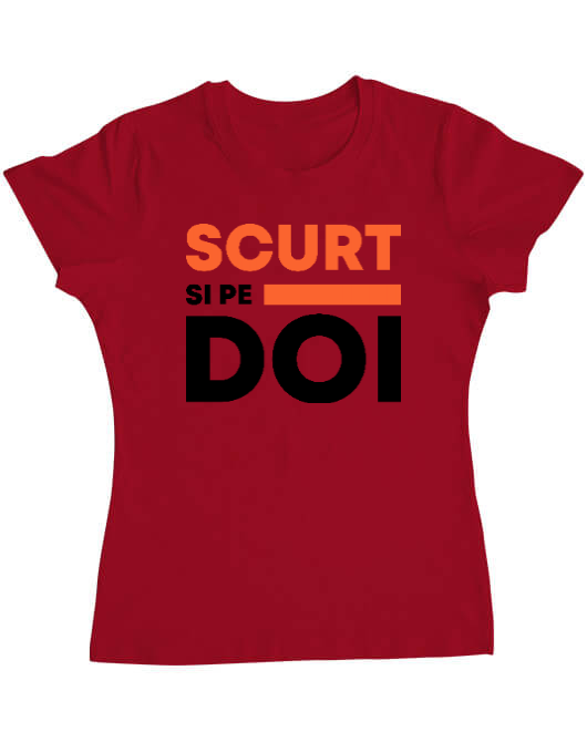 Tricou adler dama scurt si pe doi rosu