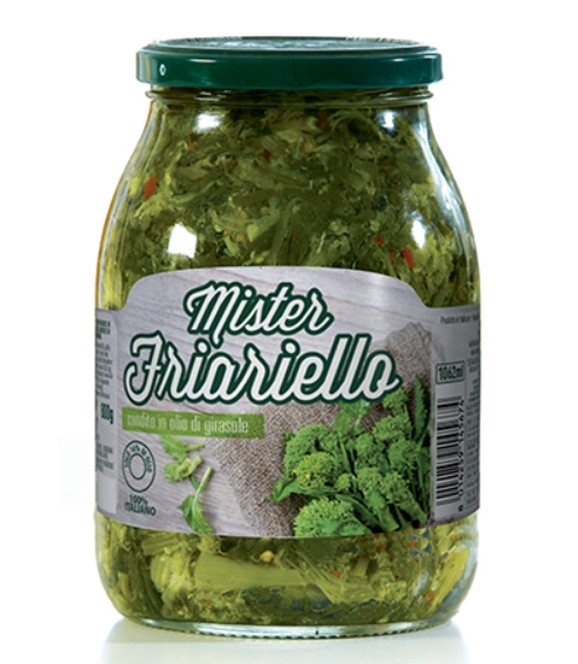 Conserva italiana din broccoli in ulei de floarea soarelui mister friariello 960ml