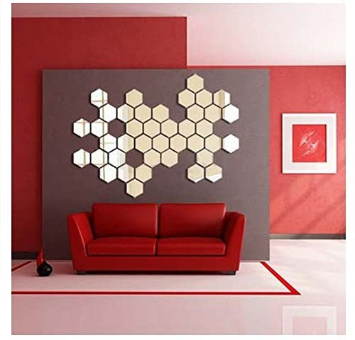 Oglinda design hexagon silver - oglinzi decorative acrilice cristal - diamant -...
