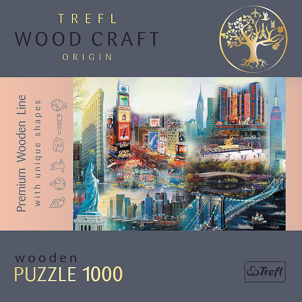 Puzzle din lemn 1000 piese trefl - new york