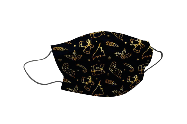 Set 10 masti negre cu decoratiuni aurii pentru Craciun, model fashion , calitate premium