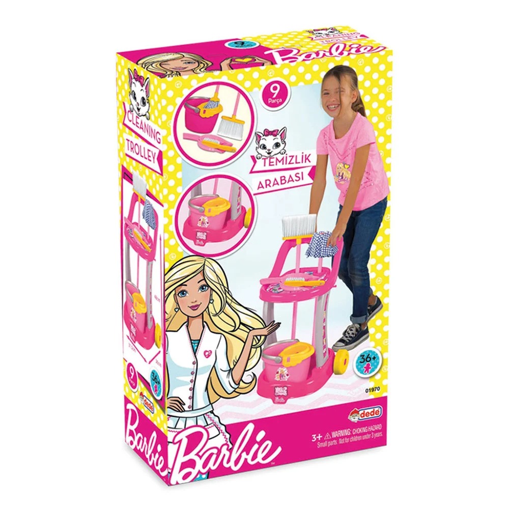 Set troller de curatenie pentru fetite, Barbie