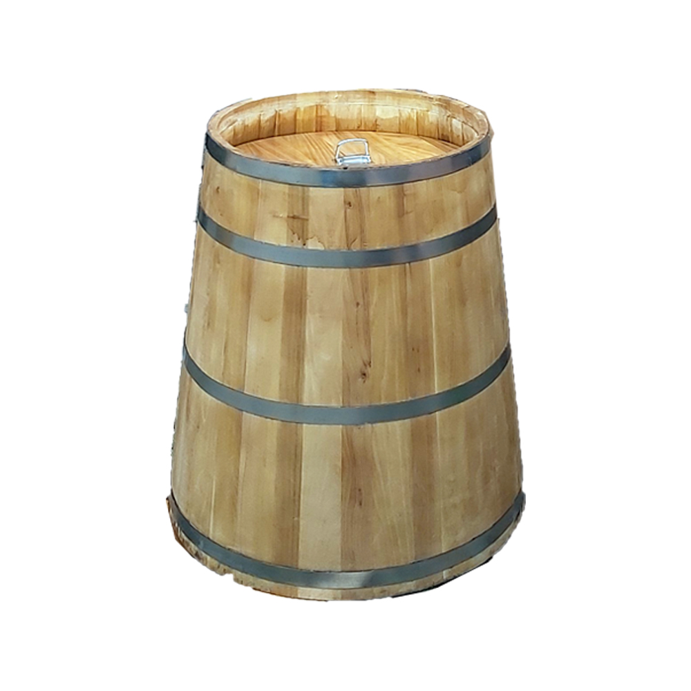 Putina de stejar pentru muraturi capac cu maner natur 300L