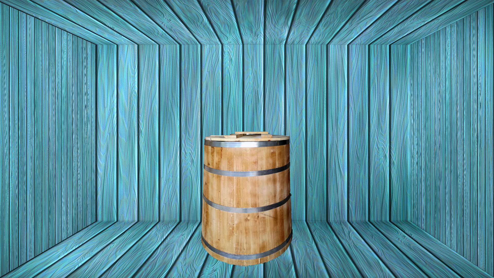 Putina de stejar pentru muraturi capac cu maner natur 300L