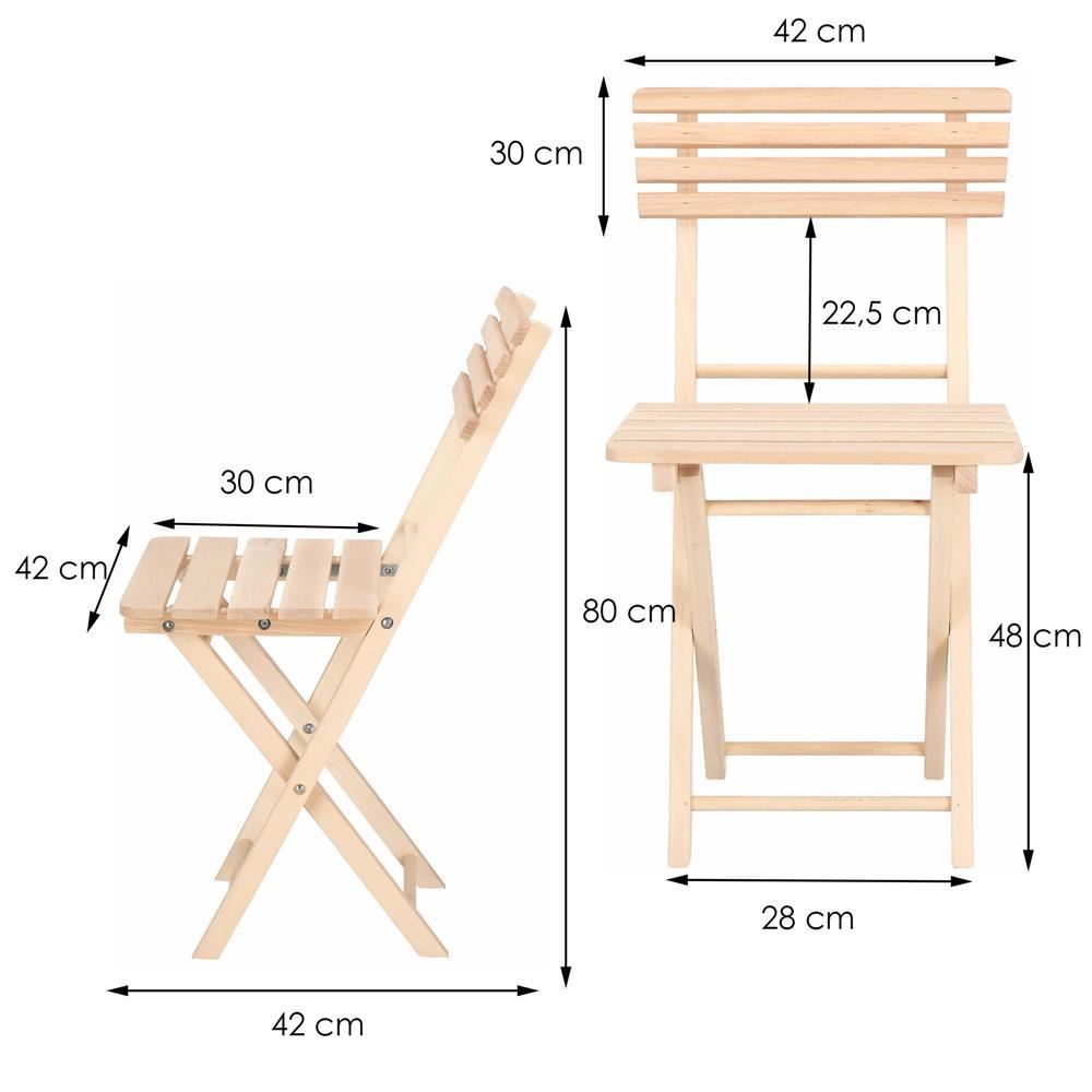 Set mobilier gradina, terasa, balcon, pliabil, lemn, 1 masa, 2 scaune, springos