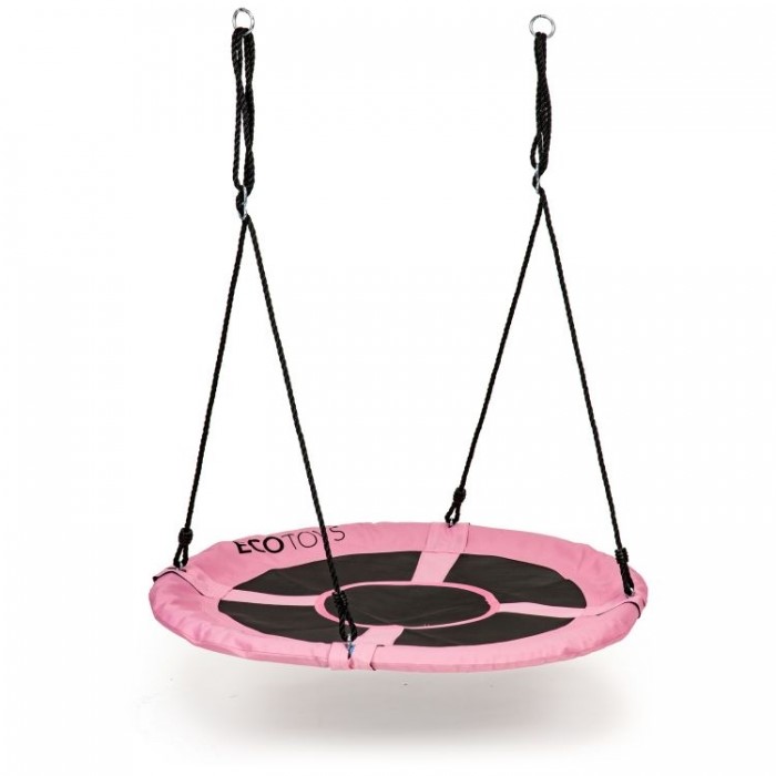 Leagan pentru copii rotund, tip cuib de barza, suspendat, 100 cm, mct mir6001 - roz