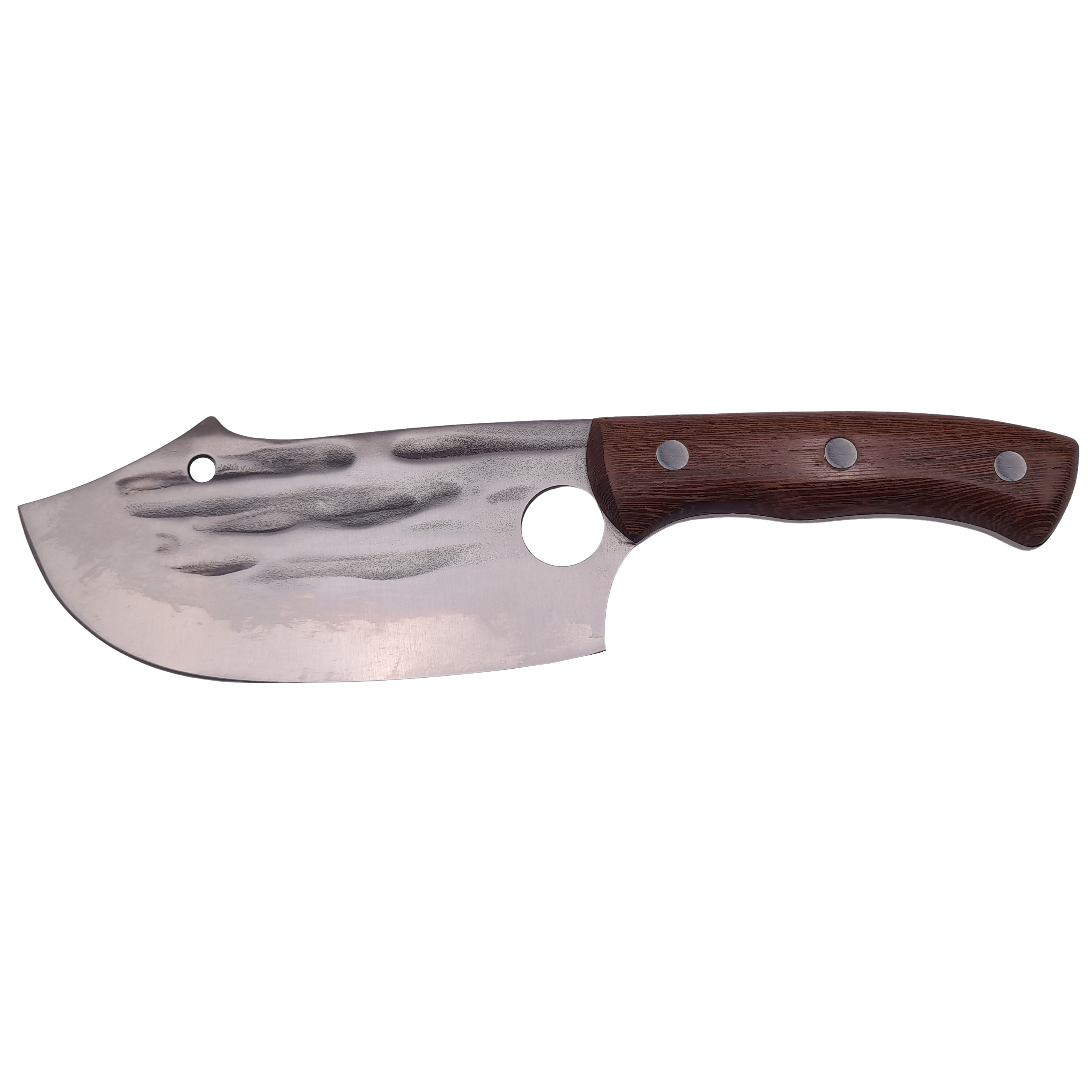 Cutitul bucatarului depox®, lucrat manual, spiritual blade, 27.5 cm, otel inoxidabil, 300 g, maro