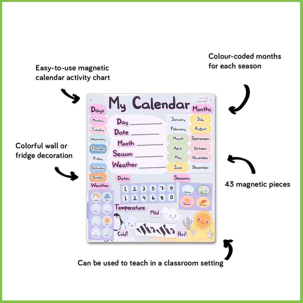 Calendarul meu magnetic 40 piese fiesta crafts