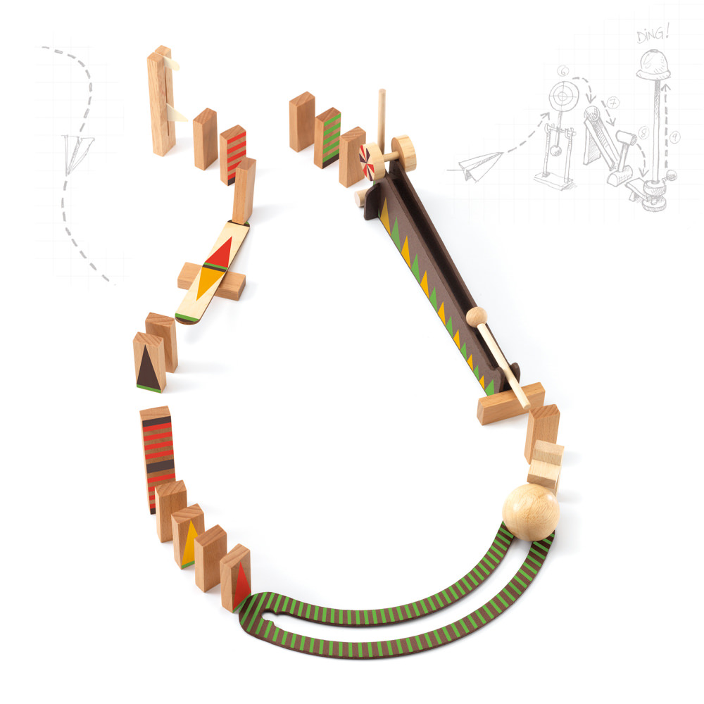 Set de constructie cu 27 piese zig and go djeco - bila cea mai mare