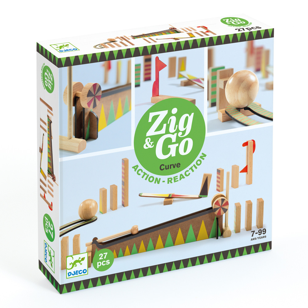 Set de constructie cu 27 piese zig and go djeco - bila cea mai mare