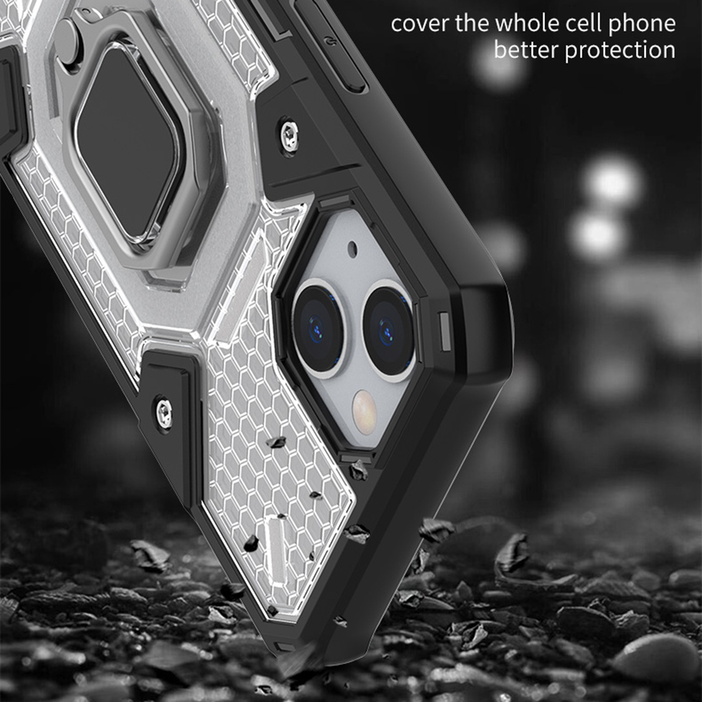 Husa antisoc iphone 13 mini, honeycomb armor, negru