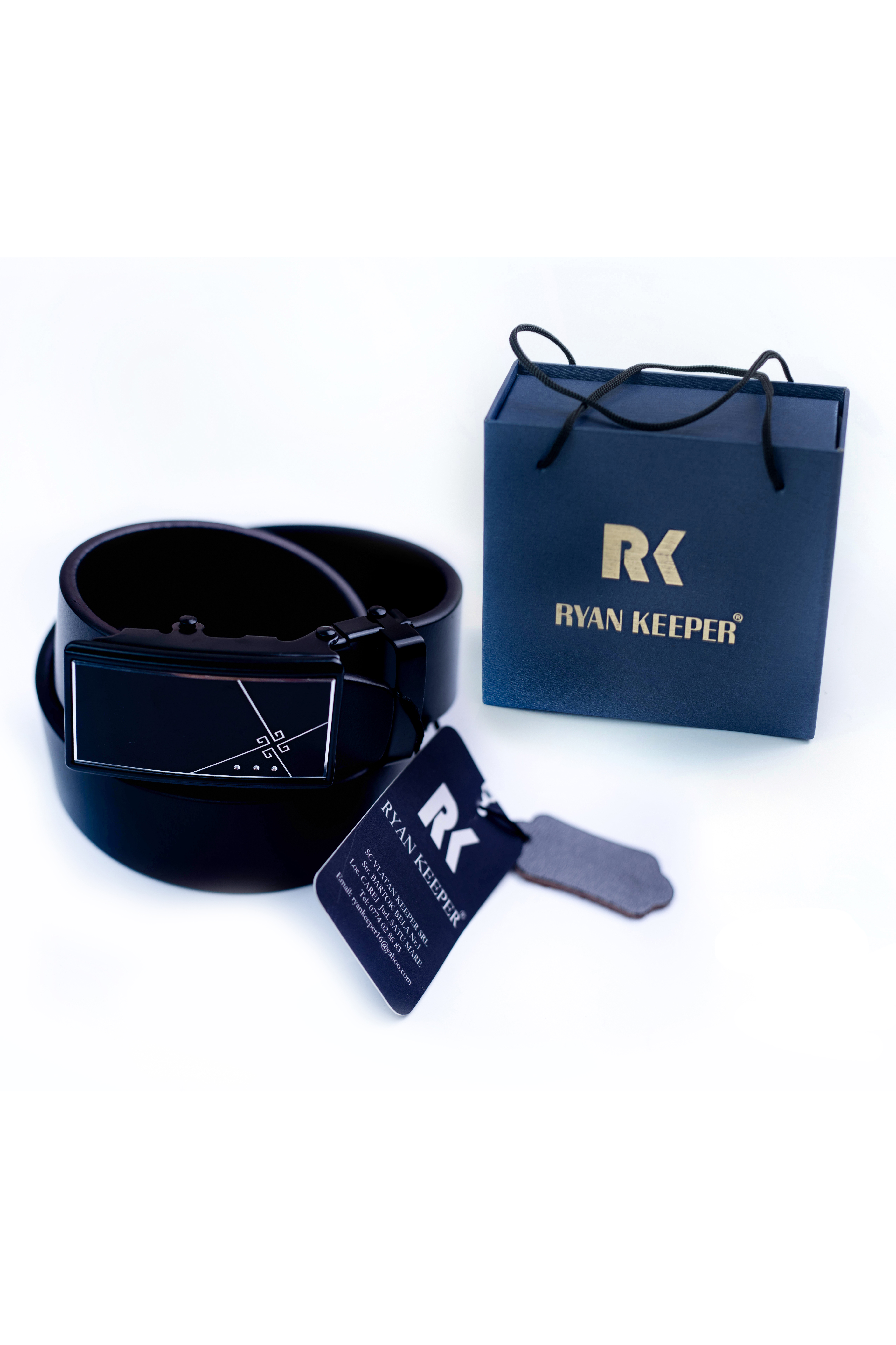 Curea Ryan Keeper, piele, negru ,inchidere automata, dimensiune 105 cm, B11