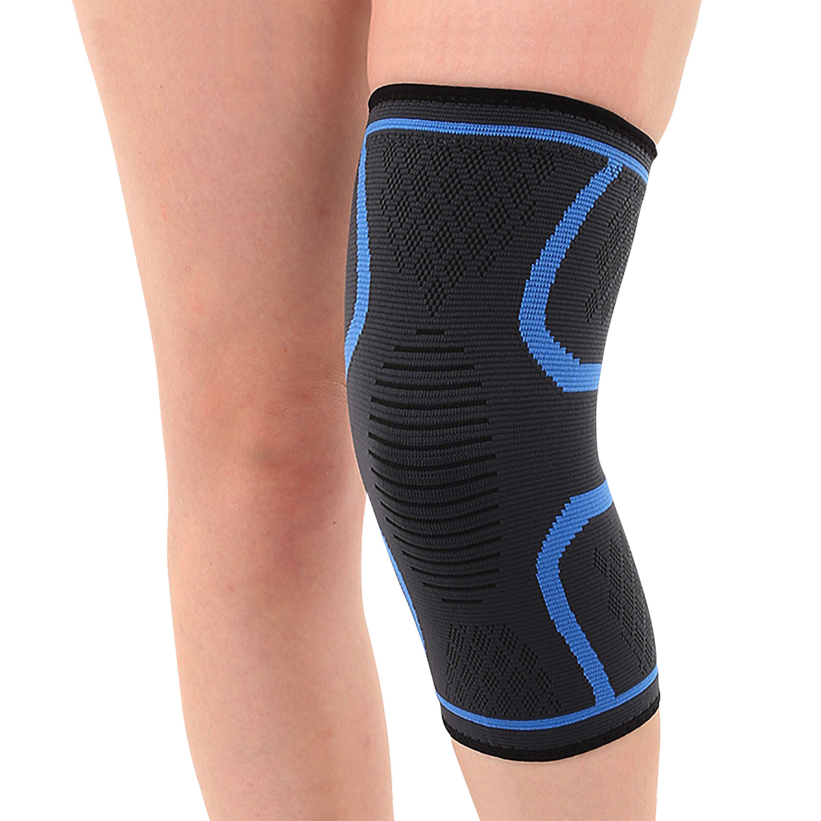 Orteza de genunchi, elastic, negru/albastru, FF014