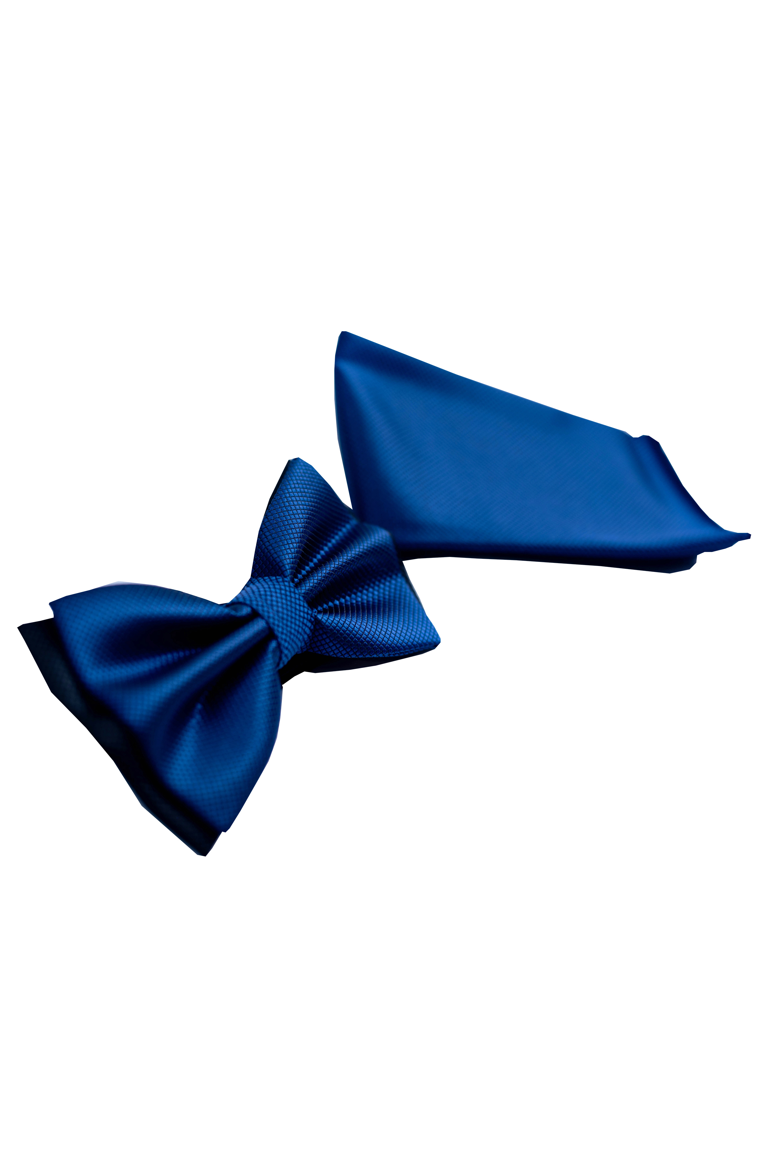 Papion dublu Blue Marine-Negru cu batista buzunar pentru sacou, Ryan Keeper