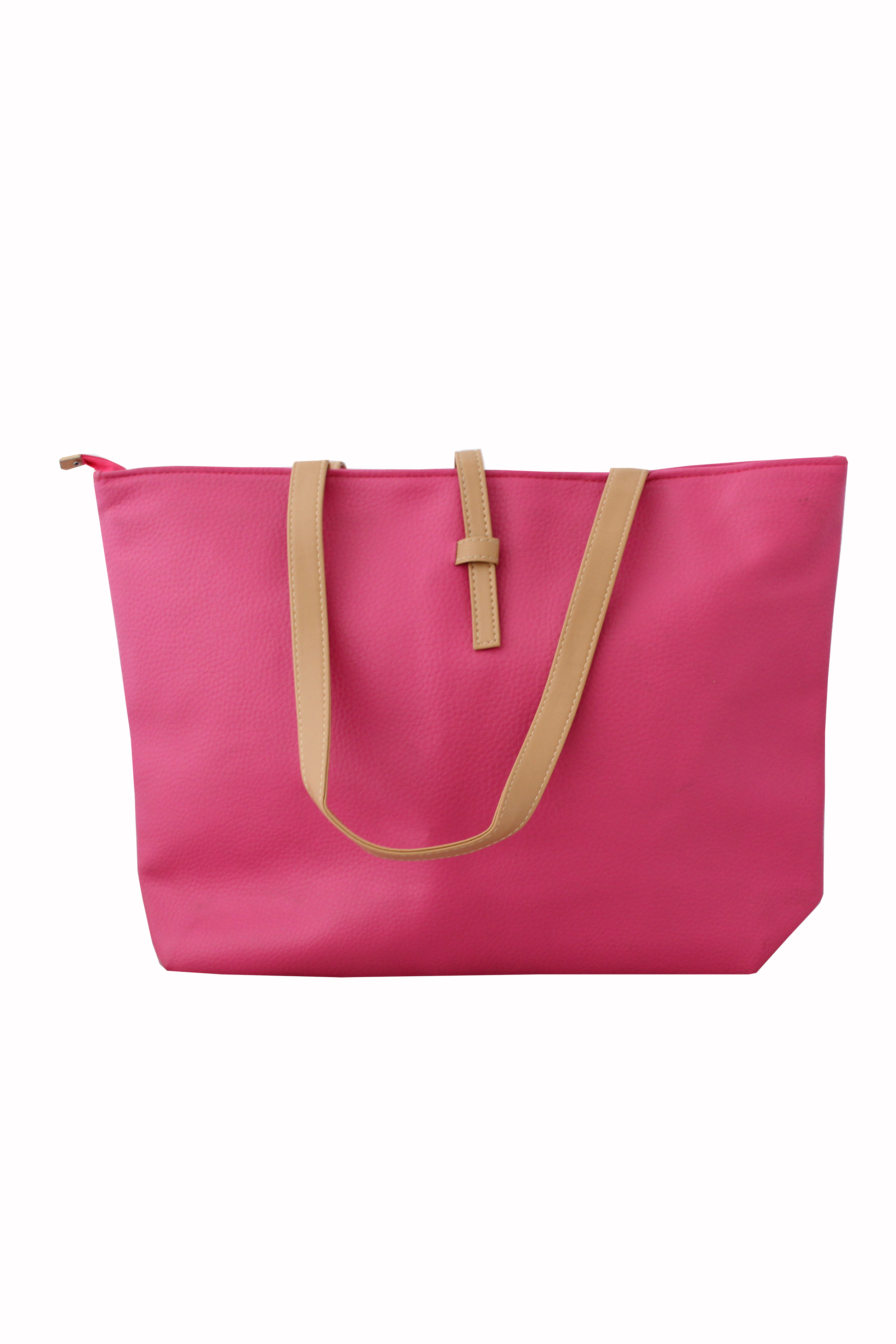Geanta shopper dama, hot pink, 42 x 29 cm