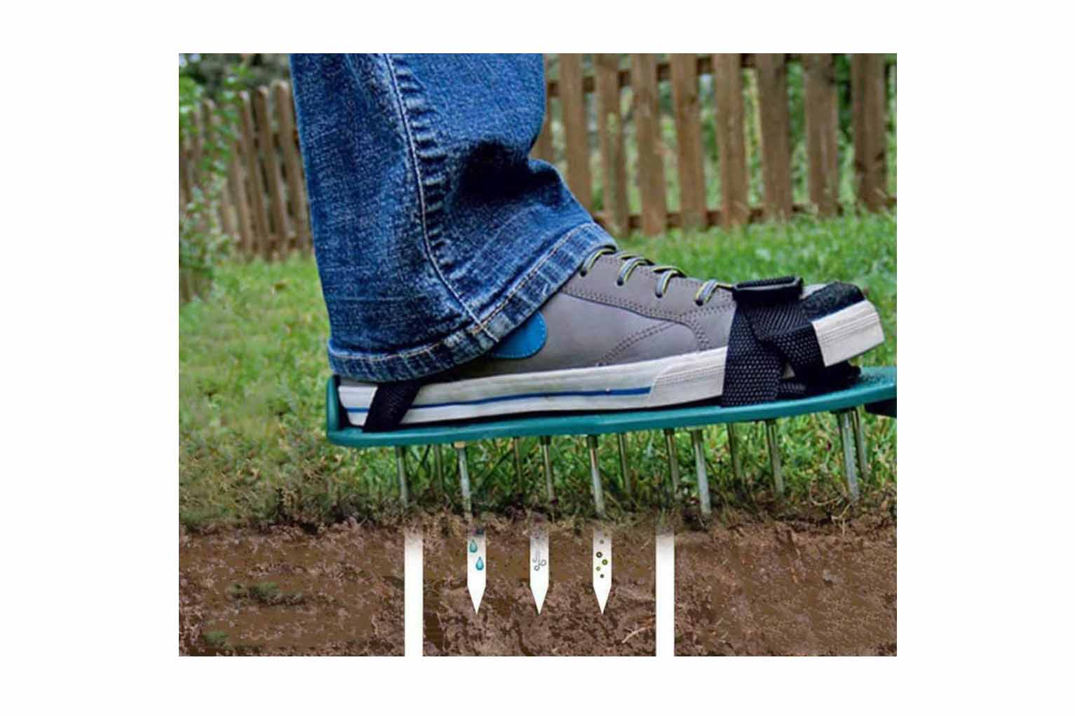 Sandale pentru aerat gazon, verde, 1 pereche, 1105