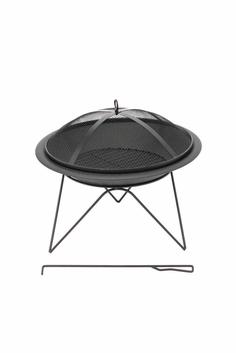 Vatra de foc rotunda Messina, 51 x 40 cm, otel, negru, 7846