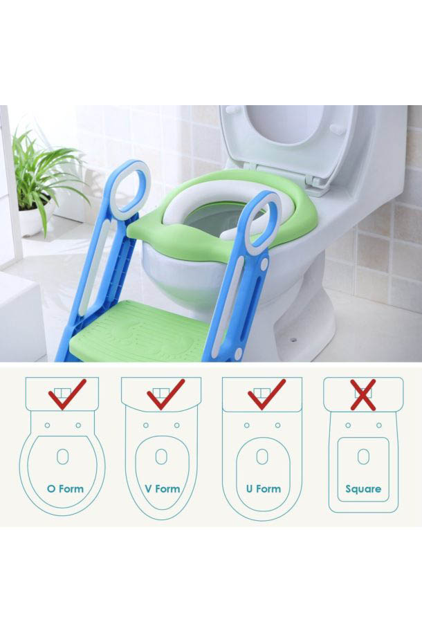 Reductor pentru toaleta cu scarita, verde/albastru, 400249