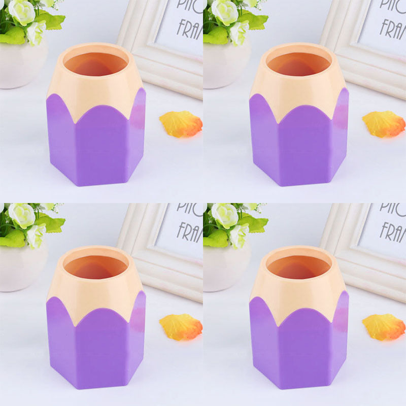 Suport pentru pixuri,din plastic, mov, 10,5 x 8 x 8 cm,Vivo