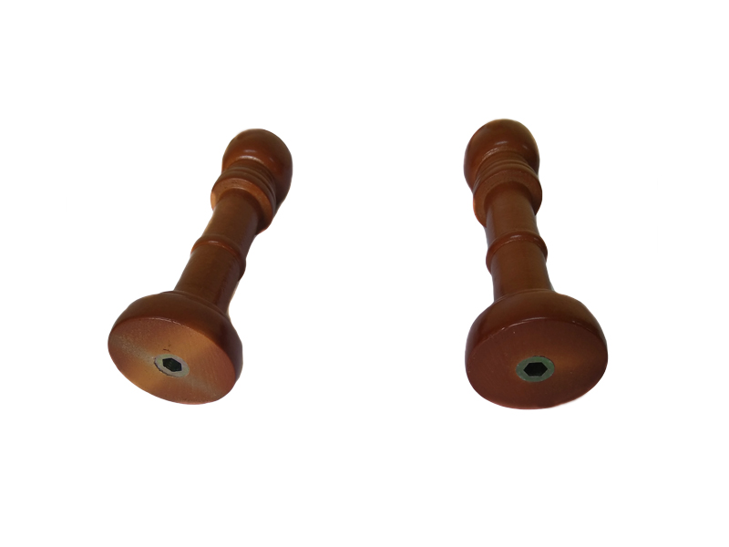 Accesorii din lemn pentru perdele si draperii, cu prindere pe perete, 2 bucati, Teak, Vivo