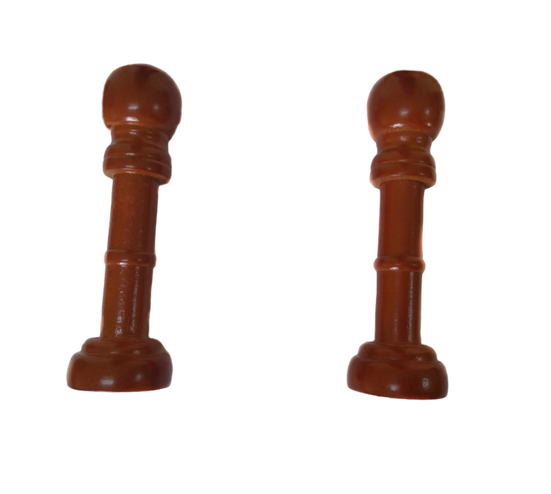 Accesorii din lemn pentru perdele si draperii, cu prindere pe perete, 2 bucati, Teak, Vivo