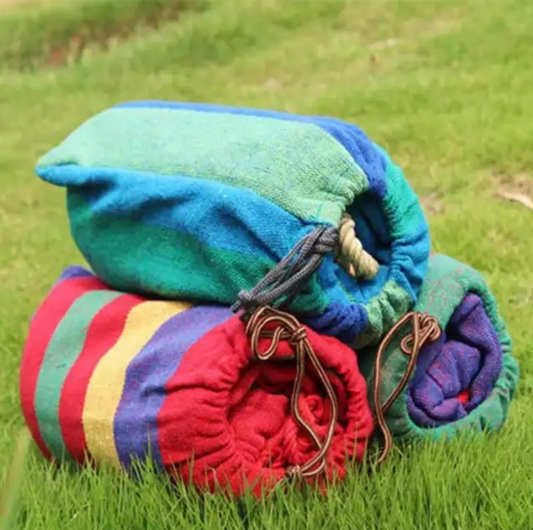Hamac multicolor din bumbac cu husa de transport - sarcina 140 kg